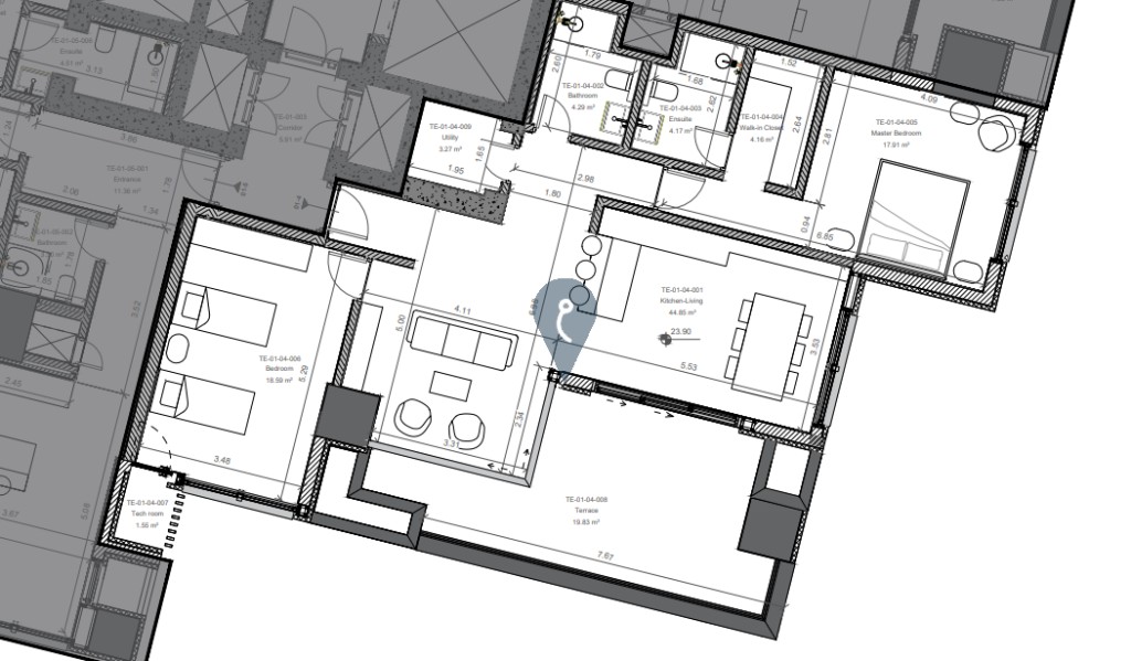 Two-Bedroom Residence floor plan